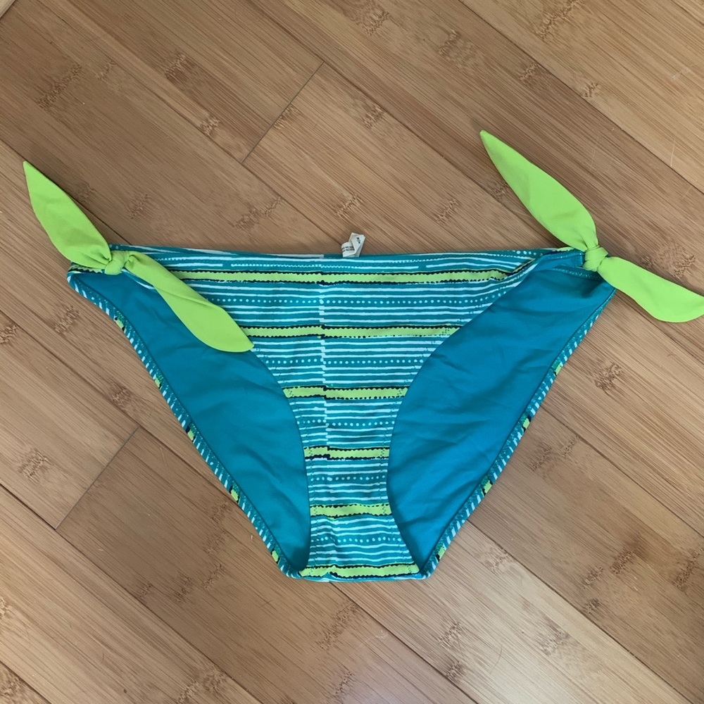 Aerie Blue and Green Stripe Bikini Bottom